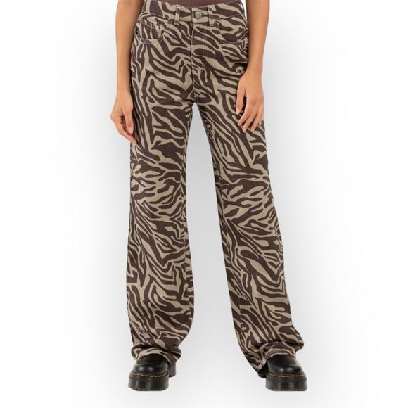 RSQ Zebra Striped Wide Leg High Waist Pants sz 24 - Picture 16 of 16